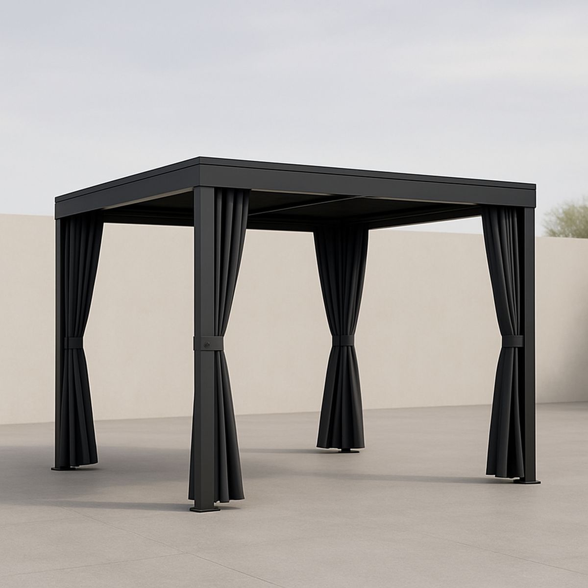 Kerti pavilon alumíniumból poliészter függönyökkel 300x300x250 cm