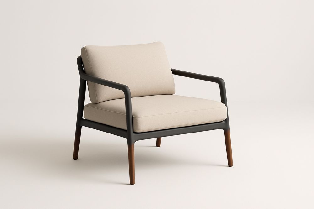 Fa karosszék krém szövettel 76x85x79 cm-Nidrefuges