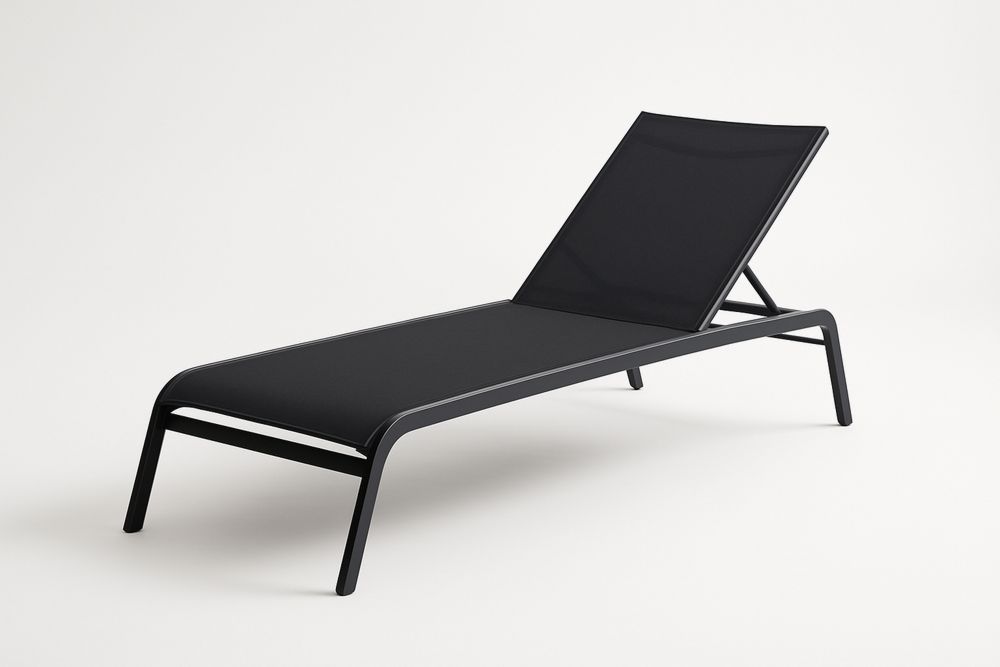 Kültéri Napozóágy Alumínium Váz Textilén Fekete-Nidrefuges