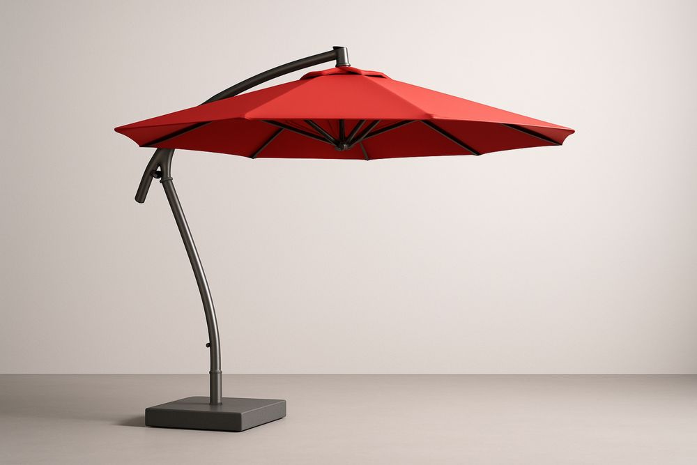 Napernyő acél vázzal és poliészter ponyvával 300cm piros-Nidrefuges