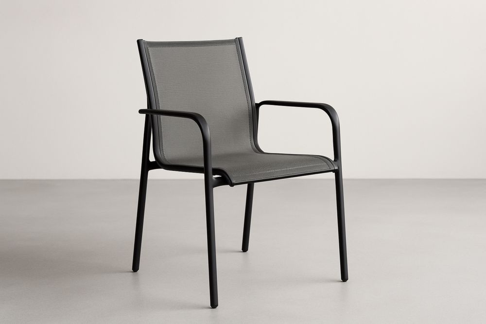 Acél vázas szürke hálószövésű szék-Nidrefuges