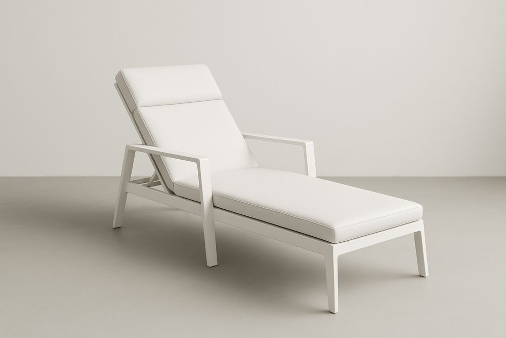 Fehér napozóágy alumínium váz és műbőr kárpitozás-Nidrefuges