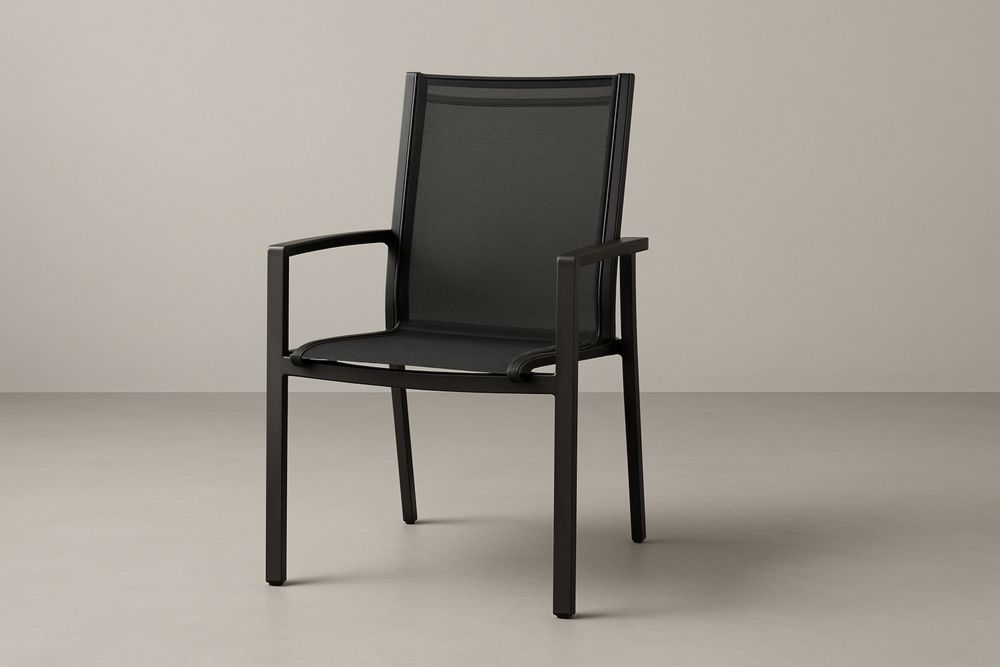 Kerti Szék Alumínium Poliészter Fekete-Nidrefuges