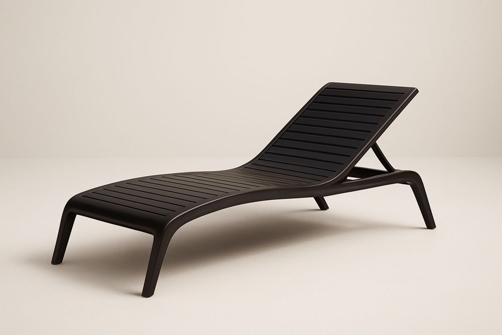 Műanyag napozóágy fekete polipropilén anyagból-Nidrefuges