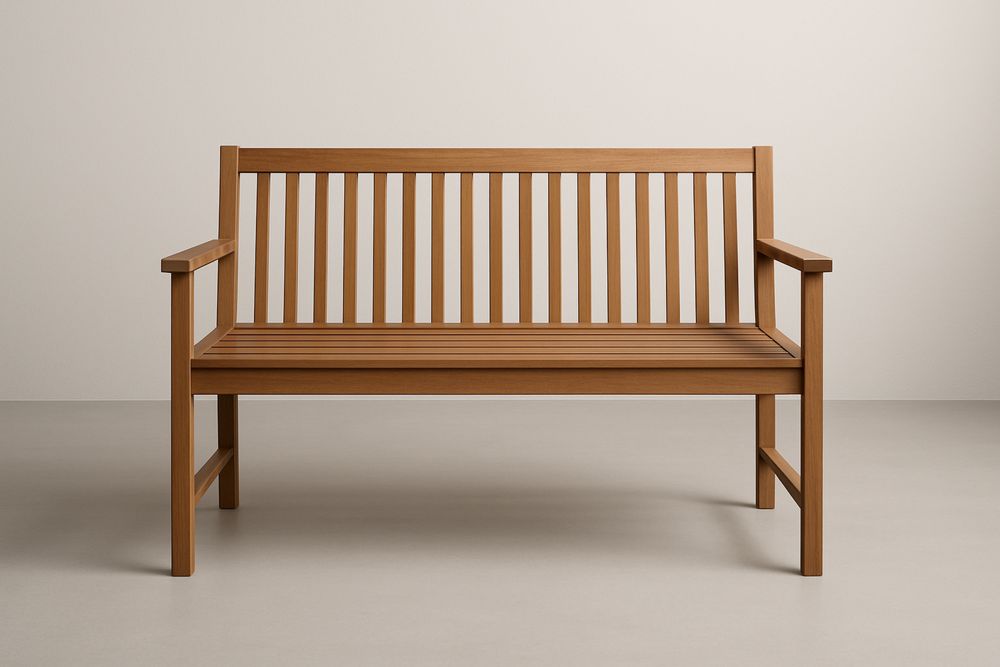 Barna lakkozott teakfa szék, 120×60×85 cm-Nidrefuges