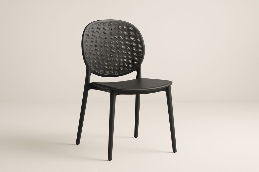Fekete polipropilén szék, fröccsöntött kivitel, 55×51×80 cm-Hogarmejors