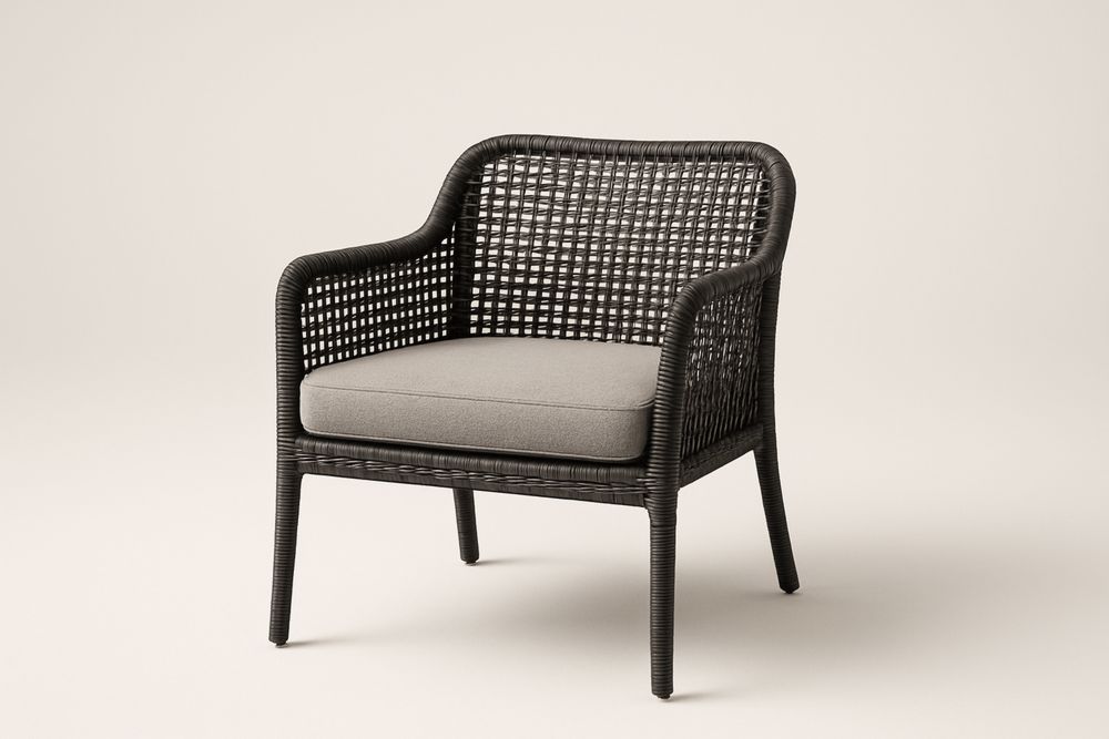 Szintetikus rattan fotel poliészter párnával-Hogarmejors