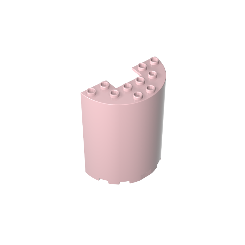 3x6x6 semi-cylinder with 1x2 notch
