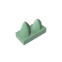 2x1 with 2 pointed corner plates on top