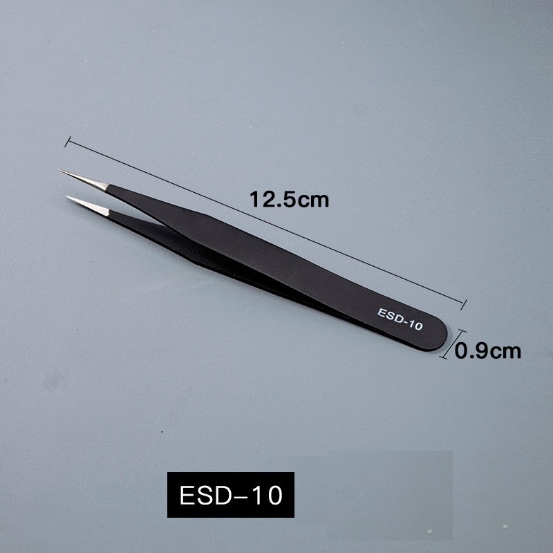 Anti-Static Stainless Steel Tweezers - Straight & Bent Tip Precision Tools