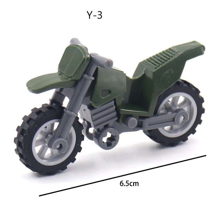 Nowoczesna scena wojskowa z kompatybilnymi częściami, nadaje się do montażu motocykli dwukołowych, małe elementy konstrukcyjne x 10
