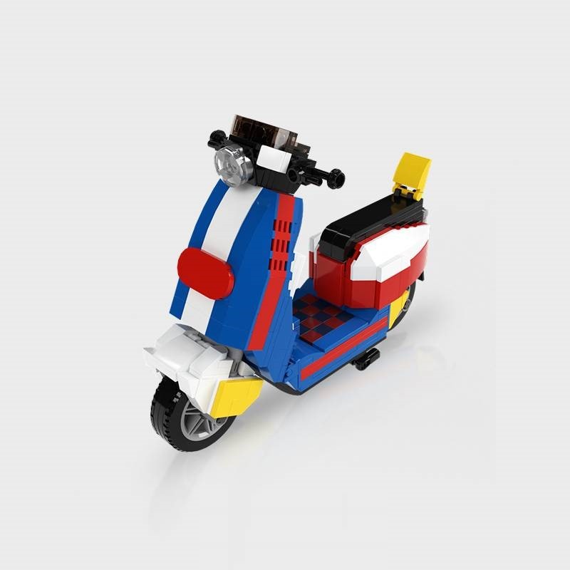 Zestaw MOC GOBRICKS, retro motocykl elektryczny, nr: HZZQ202541-46