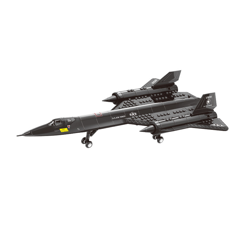 Samolot rozpoznawczy SR-71 Blackbird, model wojskowy – zabawka edukacyjna, kompatybilna z klockami konstrukcyjnymi z małych cząstek