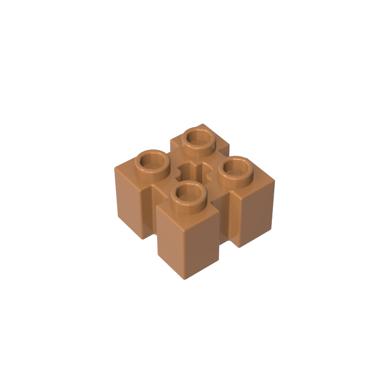 2x2 four-side grooved brick with center hole