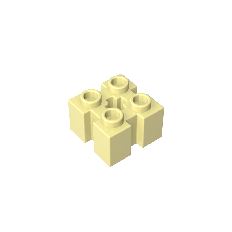 2x2 Four-side grooved brick with center hole