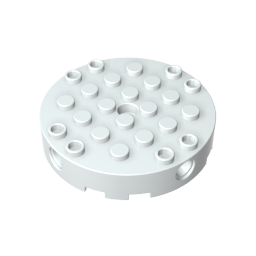 6x6 circular shape with four side pin holes and a center hole