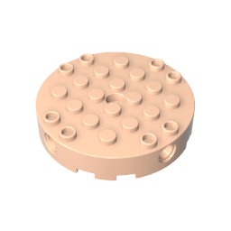 6x6 circular shape with four side pin holes and a center hole