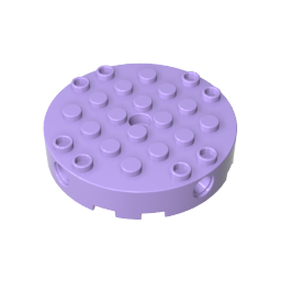 6x6 circular shape with four side pin holes and a center hole