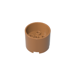3x3x2 circular shape with a recessed center and a shaft hole
