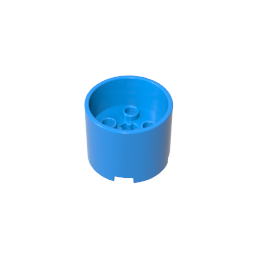 3x3x2 circular shape with a recessed center and a shaft hole
