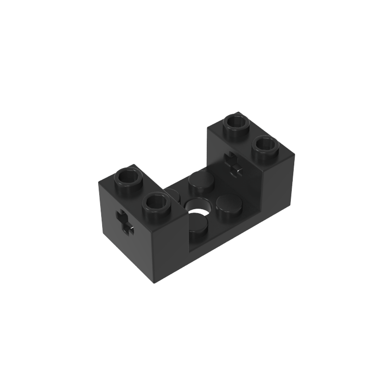 2x4x1-1/3 bricks with 2x2 cutouts and shaft holes