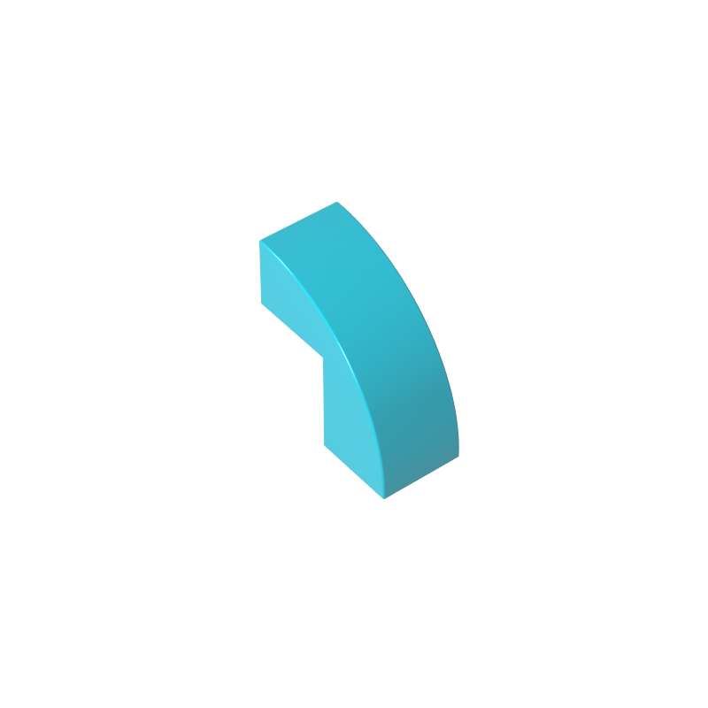 2x1x1x2/3 curved smooth tiles