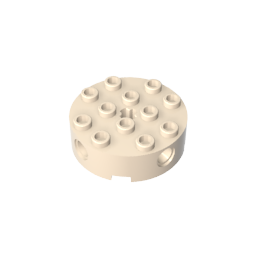 4x4 cylindrical brick with bolt holes on the side of the intermediate shaft hole