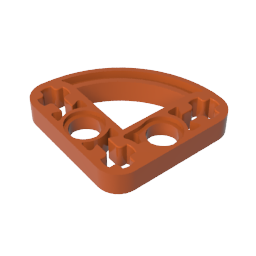 3x3 curved perforated arm (thin)