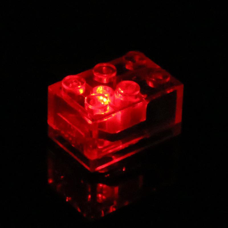 Akcesoria do lampek LED 2*3 Brick, kompatybilne z małymi klockami konstrukcyjnymi, wielokolorowe migające akcesoria do zabawek LED
