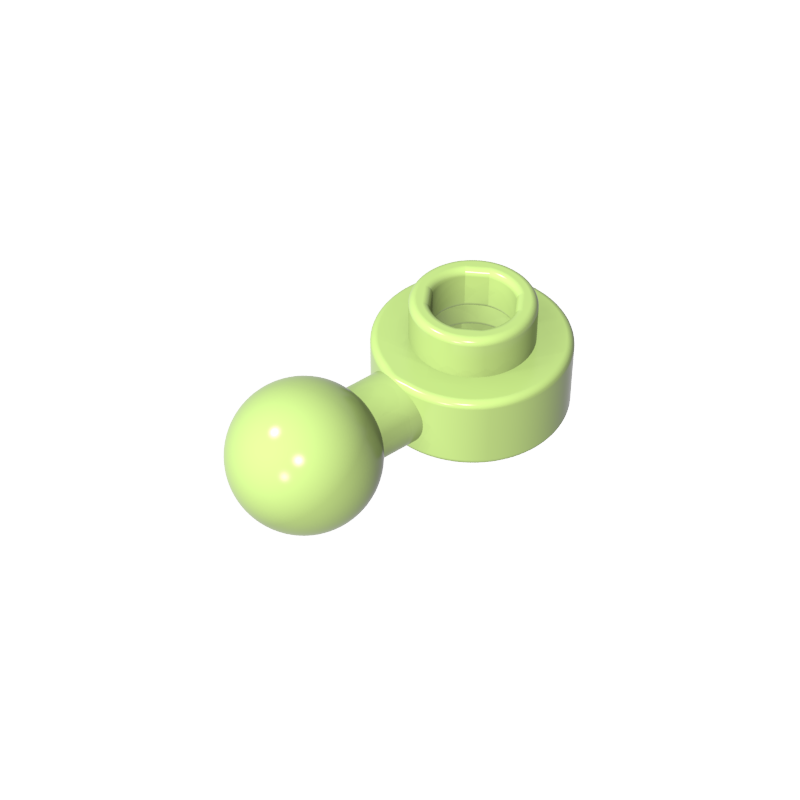 1x1 round plate with hole and ball head on one side