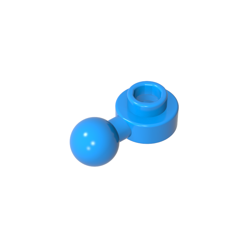 1x1 round plate with hole and ball head on one side