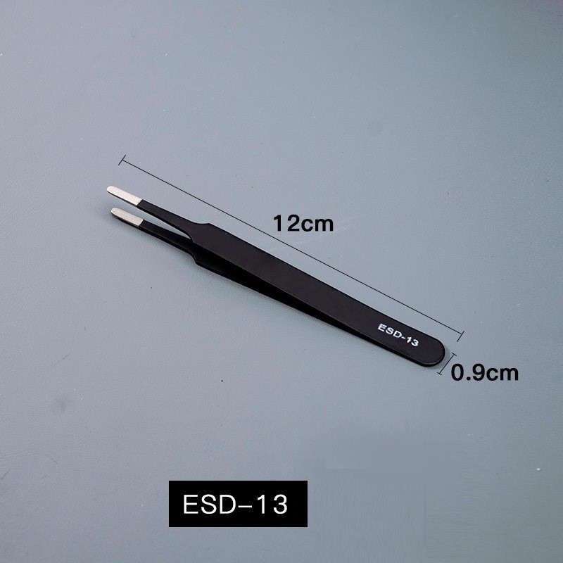Antistatische pincet van roestvrij staal - Rechte/gebogen uiteinden voor elektronica