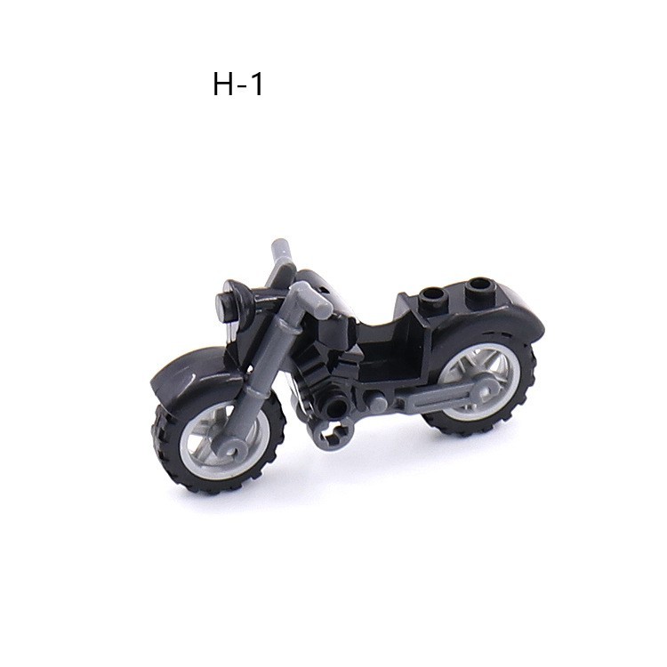Moderne militaire scène met bijpassende onderdelen, geschikt voor het bouwen van tweewielige motorfietsen, kleine bouwblokjes x 10