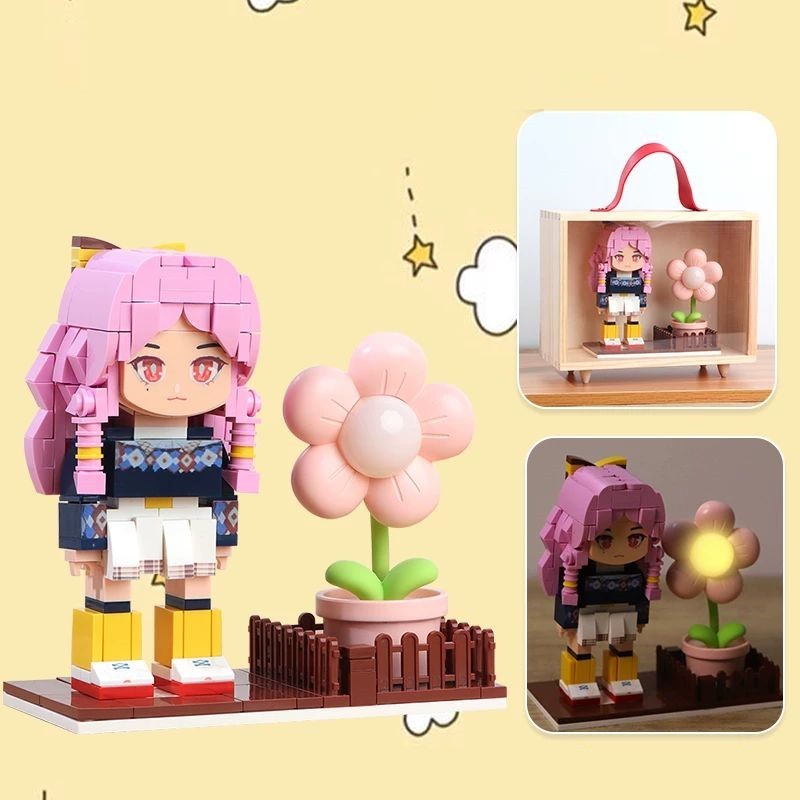 Gepersonaliseerde Brick Figures Nachtlampje, DIY Handgemaakt Figuurtje, Valentijnsdag Cadeau voor Vriendin of Vrouw