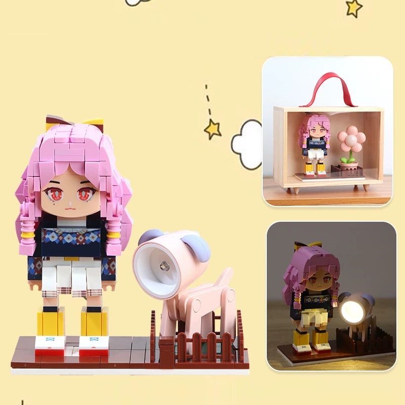 Gepersonaliseerde Brick Figures Nachtlampje, DIY Handgemaakt Figuurtje, Valentijnsdag Cadeau voor Vriendin of Vrouw