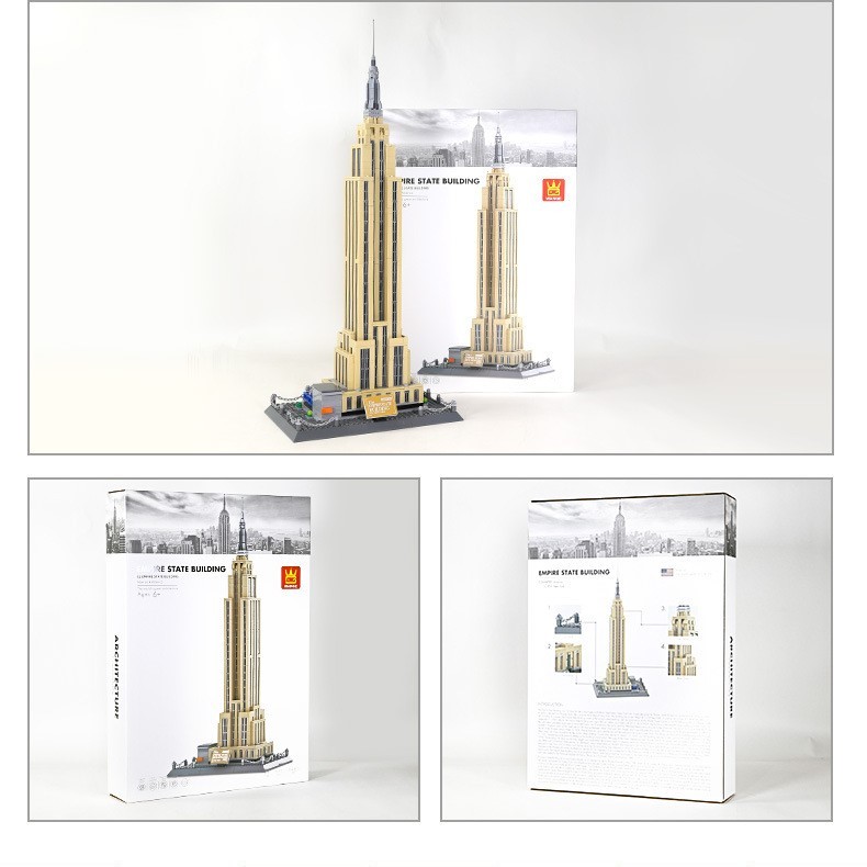 Wangge-5212 Amerikaanse New York Empire State Building Set, compatibel met kleine bouwstenen, het beste bouwcadeau voor mannen
