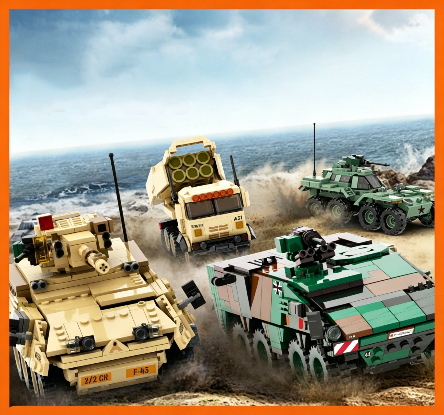 3510-3517 Compatibel met kleine bouwstenen voor militaire pantservoertuigen en tankmodellen.