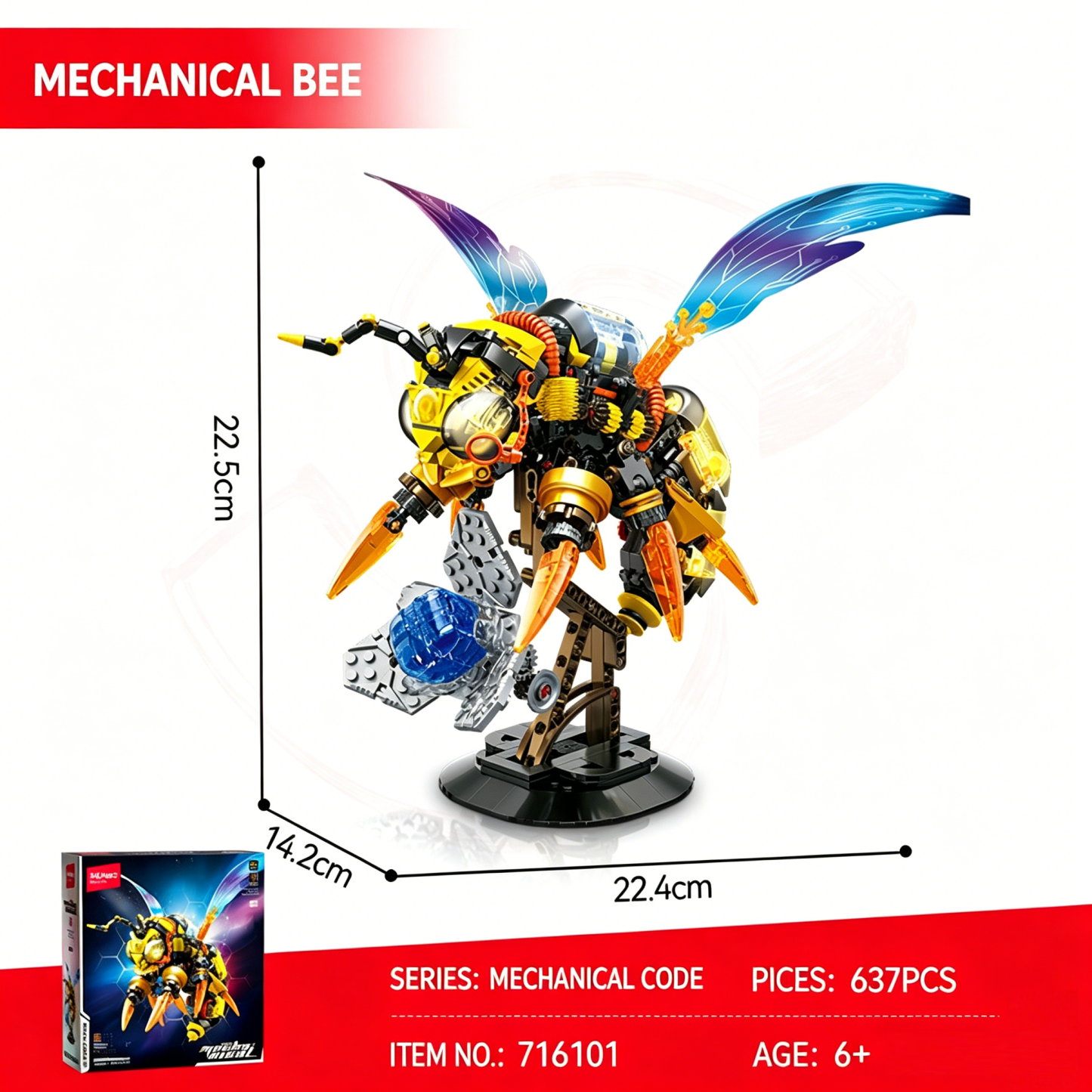 Mechanisch dierenfiguurtje - Compatibel met modelbouwsets met kleine bouwblokjes