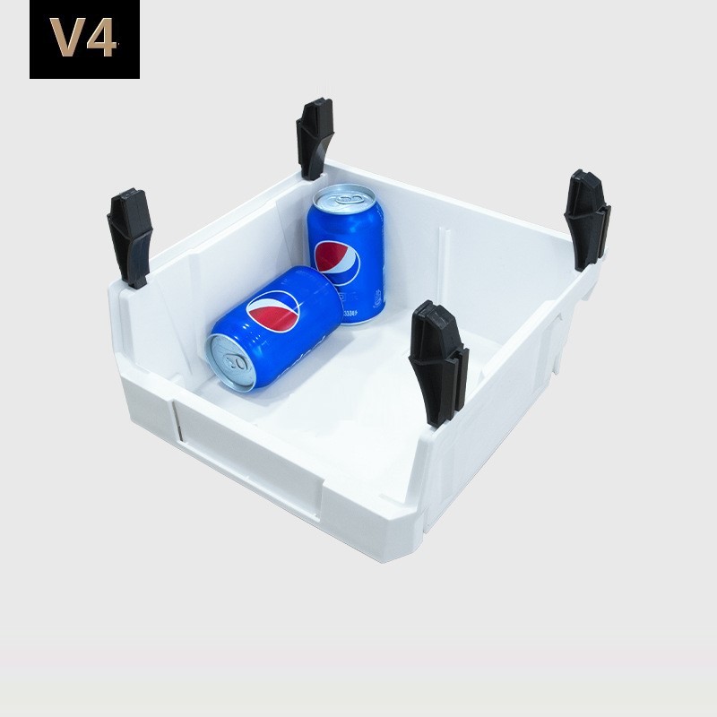 Sorteerbox voor onderdelen met achtermontage, modulaire gereedschapskist, sorteerbox met schuine opening