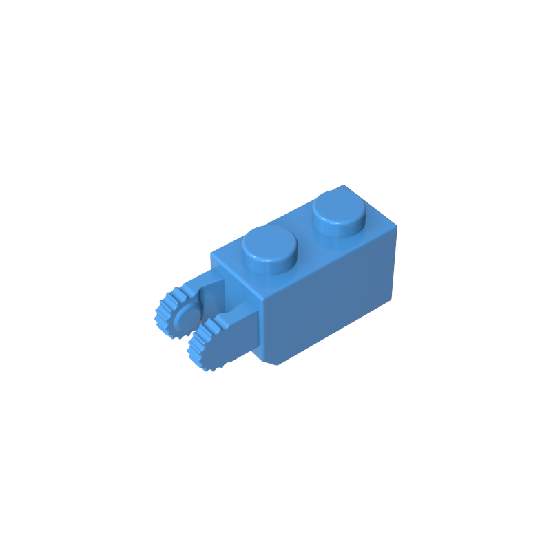 1x2 Single-sided longitudinal hinged brick (with teeth)