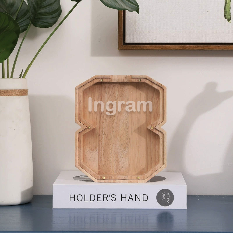 Kinderspaarvarkentje, houten spaarvarkentje met geluksgetal, het beste verjaardagscadeau