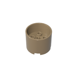 3x3x2 circular shape with a recessed center and a shaft hole