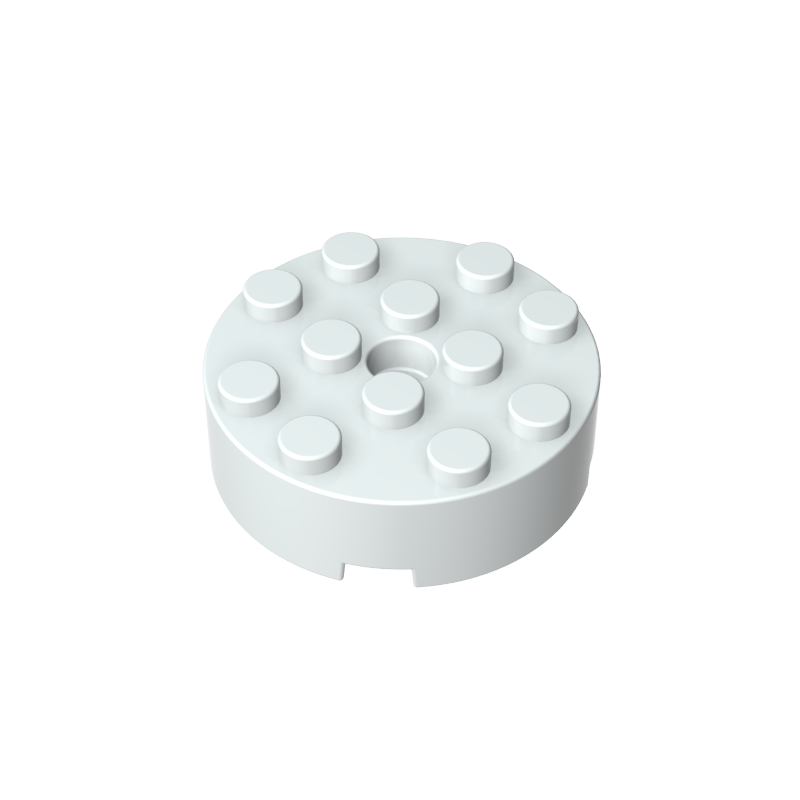 4x4 cylindrical brick with shaft hole