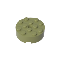 4x4 cylindrical brick with shaft hole