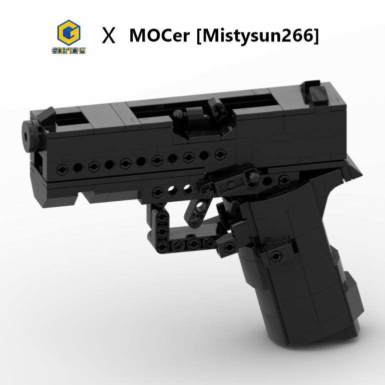 Glock 43X soft-launch model van bouwstenen, speelgoedpistoolsets van GOBRICKS x MOCERS samenwerking Brick Zone
