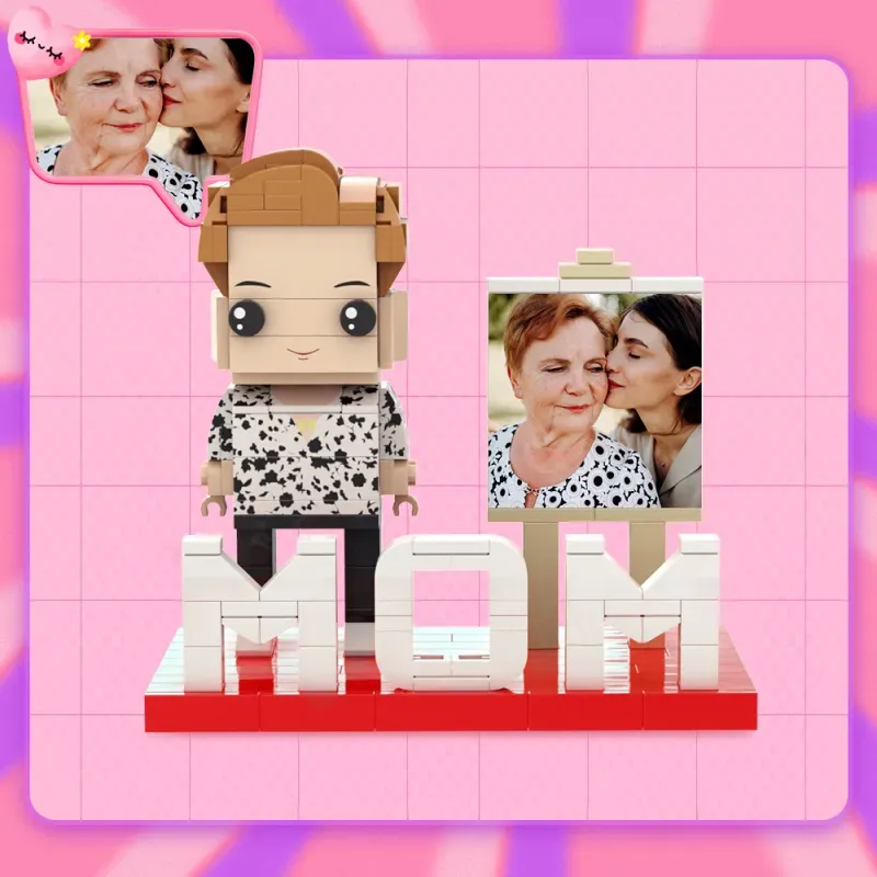 Gepersonaliseerde Moederdagfiguurtjes van LEGO-stenen, complete set van LEGO-stenen met figuurtjes, het beste cadeau voor je moeder