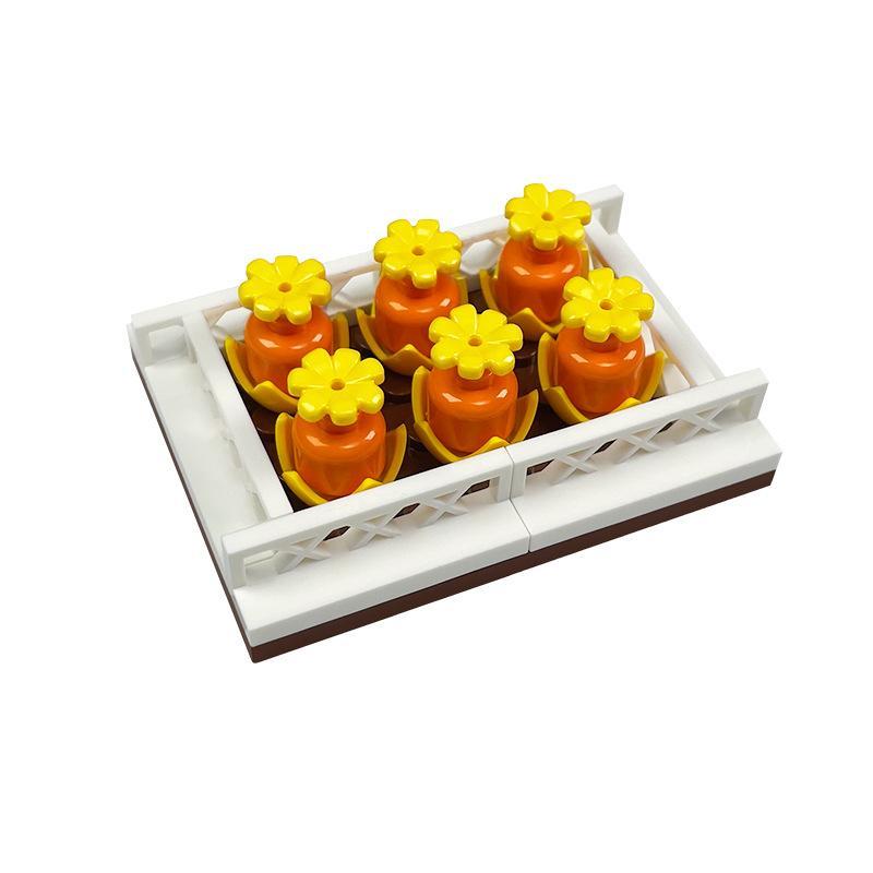 Tuinscène bouwblokken, compatibel met kleine bloemvelden en bloemperken, botanische tuin MOC-set