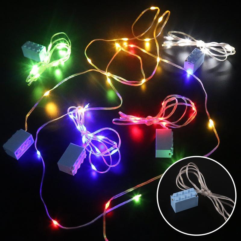 2x4 Bouwblok Lichtlijnen, LED Kleine Deeltjes Lichtlijnen voor Decoratie, Bouwblok Speelgoed Sfeerverlichting Accessoires