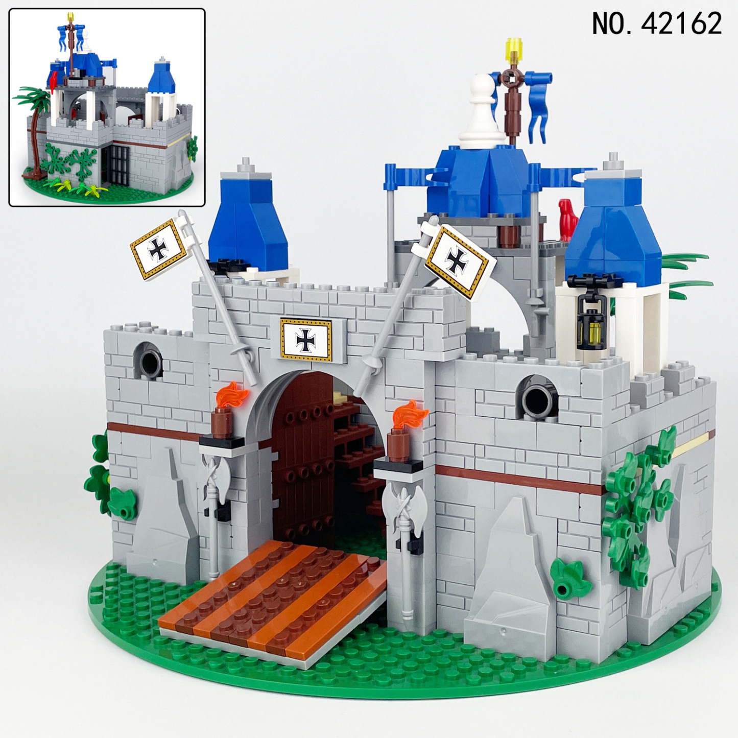 Middeleeuws ridderkasteel, compatibel met kleine bouwblokken, militaire scène-accessoires - 512 stuks
