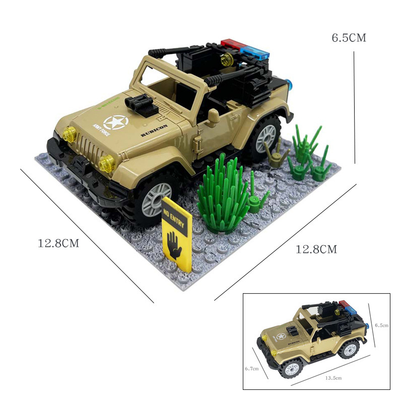 MOC Militaire basisscène, wachtpost en schietbaan, doe-het-zelf scène met kleine bouwblokjes